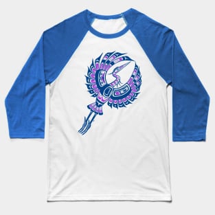 PNW blue heron, in teal and purple Baseball T-Shirt